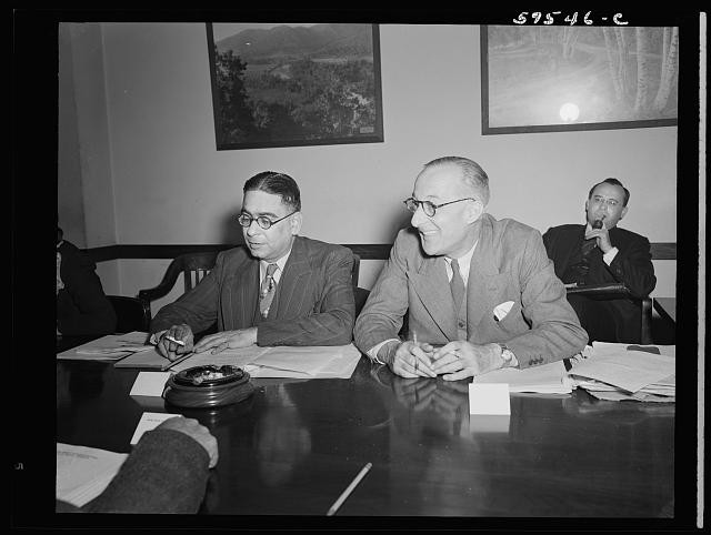 Photo:Conference Meeting Men in Suits 1930s Interior Table Discussion