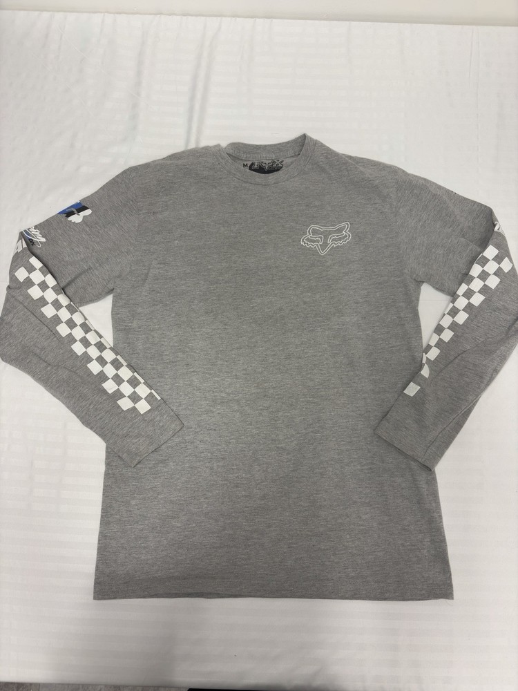 Fox Racing Graphic Motocross Long Sleeve Shirt Logo Men’s Sz M Streetwear Gray