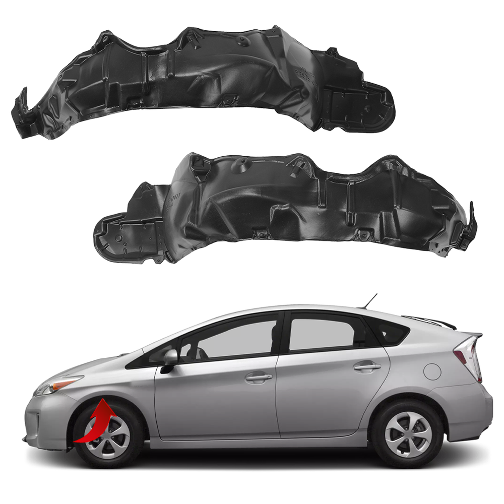 Fender Liner Set for 2010-2015 Toyota Prius Front Left & Right Pair 2Pc