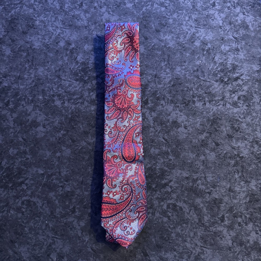 Jos. A. Bank Signature Tie Grey/Red Paisley