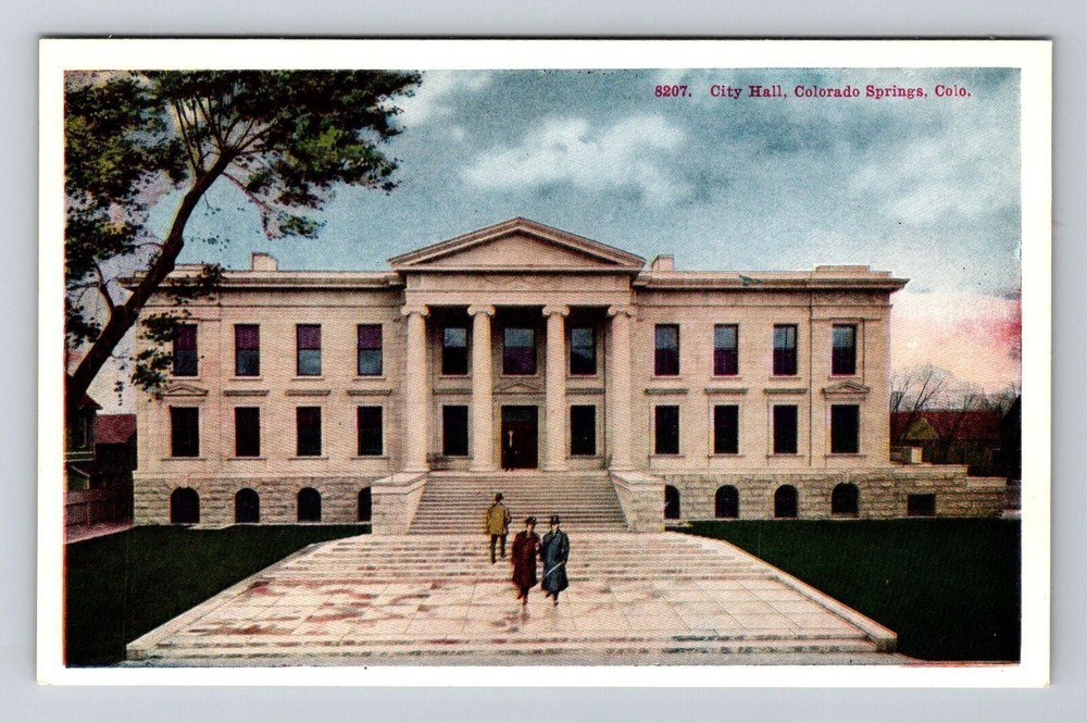 Colorado Springs CO-Colorado, City Hall, Vintage Postcard