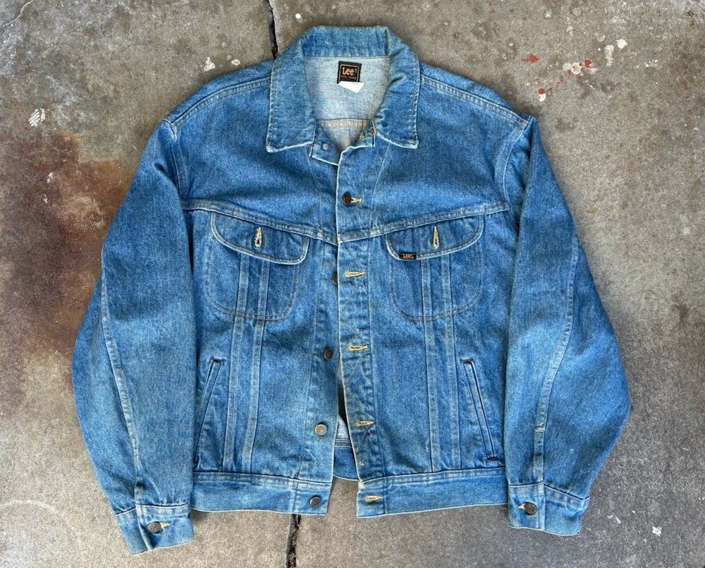 Vintage 80s Lee Riders Hard Rock Cafe Denim Jacket Men's Large Blue