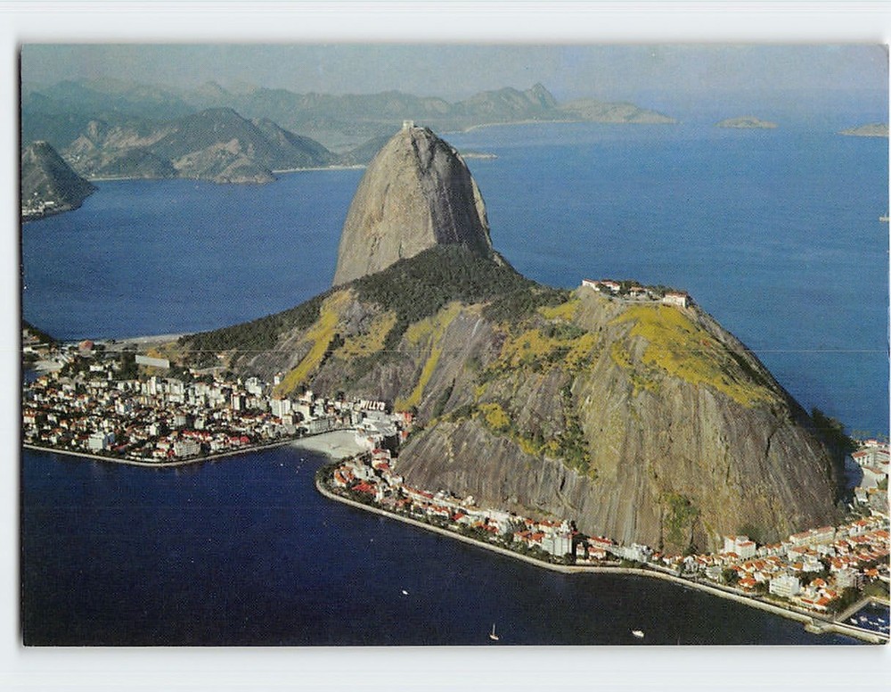 Postcard Aerial View Sugarloaf Mountain Rio de Janeiro Brazil