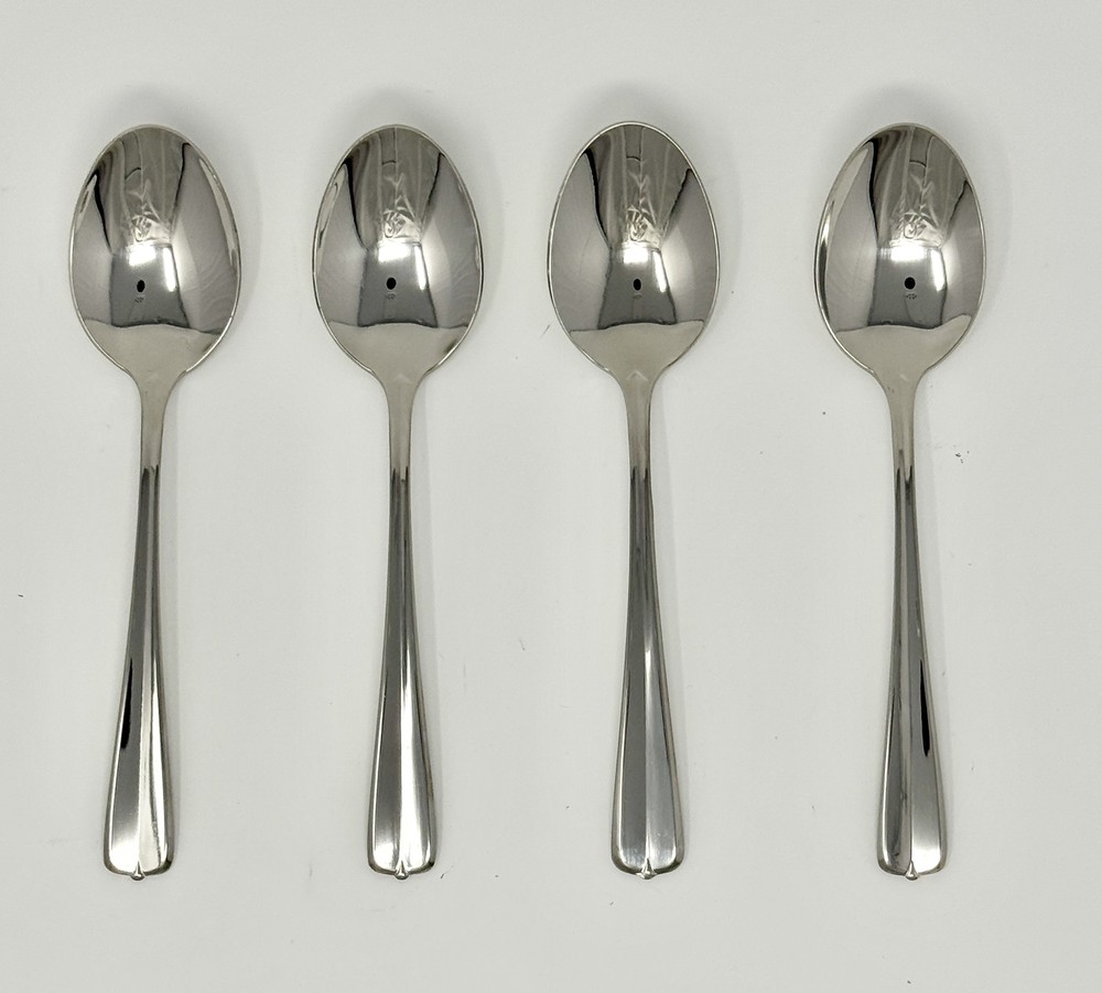 Oneida Impulse Gala Set of 4 Dinner / Oval Bowl Soup Spoons 6 7/8
