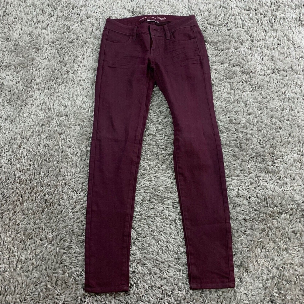 American Eagle Burgundy Super Stretch Jegging Pants Women's Size 0