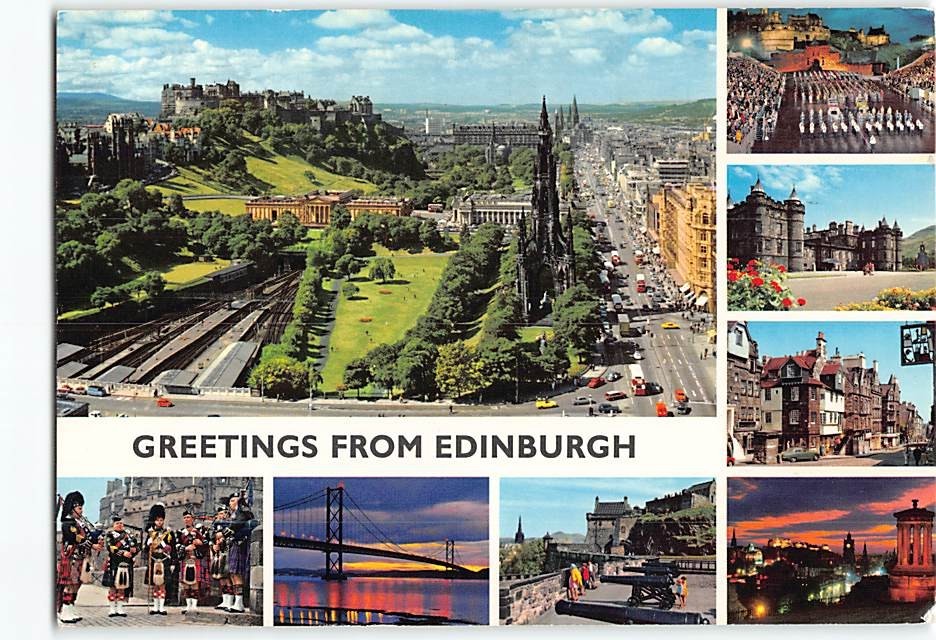 Postcard Greetings From Edinburgh Scotland