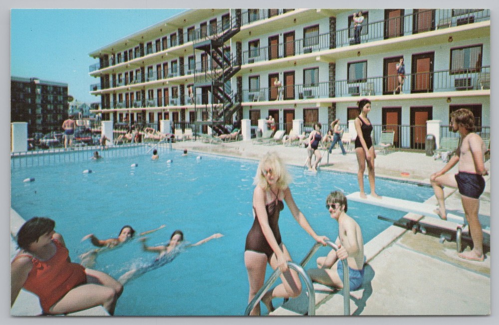 Roadside~Kona Motor Inn Wildwood New Jersey~Vintage Postcard