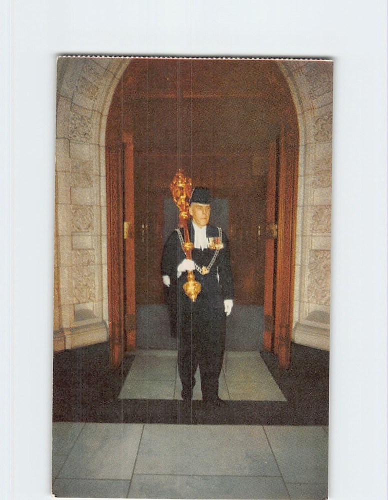 Postcard The Sargeant at Armes leaving House of Commons Chamber Ottawa Canada