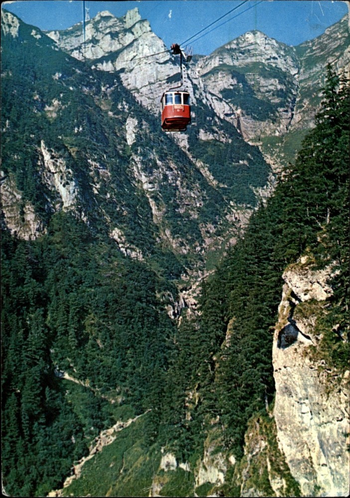 Cable Car Bucegi Mountains Romania vintage postcard a227