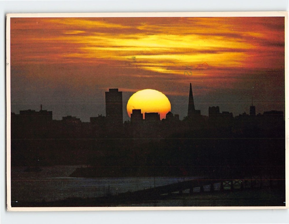 Postcard San Francisco Skyline at Sunset California USA
