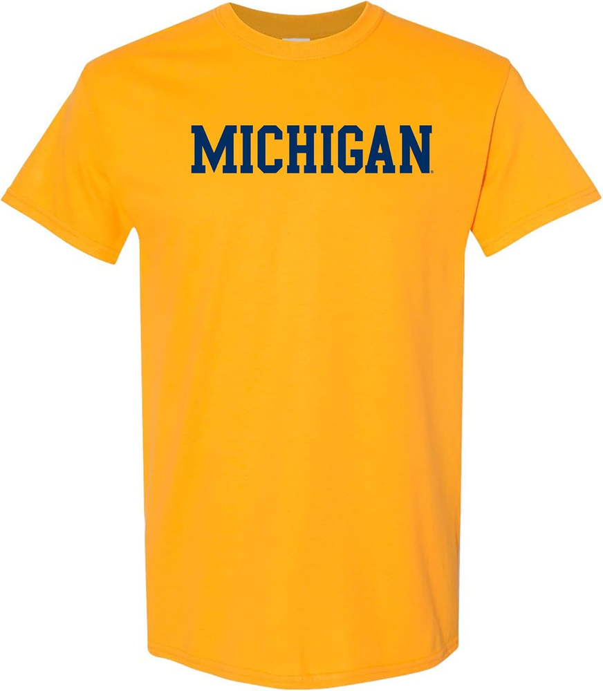 Michigan Wolverines Basic Block, Team Color T Shirt, College, University
