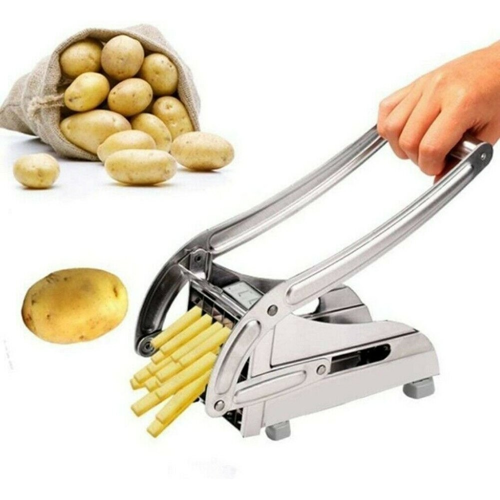 Stainless Steel French Fry Cutter Potato Vegetable Slicer Chopper Dicer 2 Blade