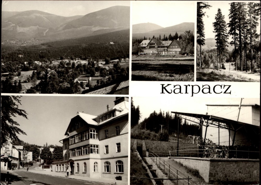 RPPC Karpacz Poland view vintage postcard u262