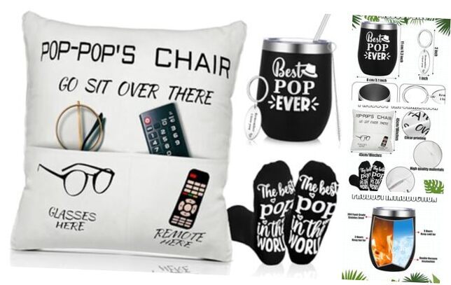 4 Pcs Christmas Pop Gifts Thanksgiving Day Grandpa Gifts 18 x 18 Inch Pop