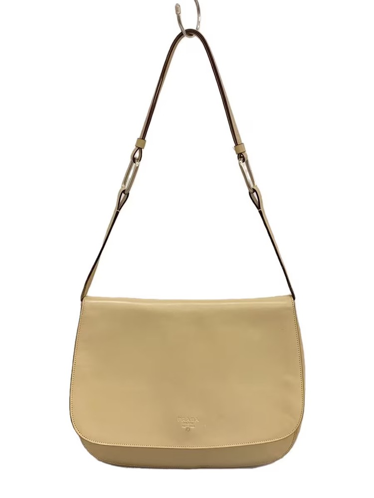 Prada Leather CRM Shoulder Bag Imported From Japan