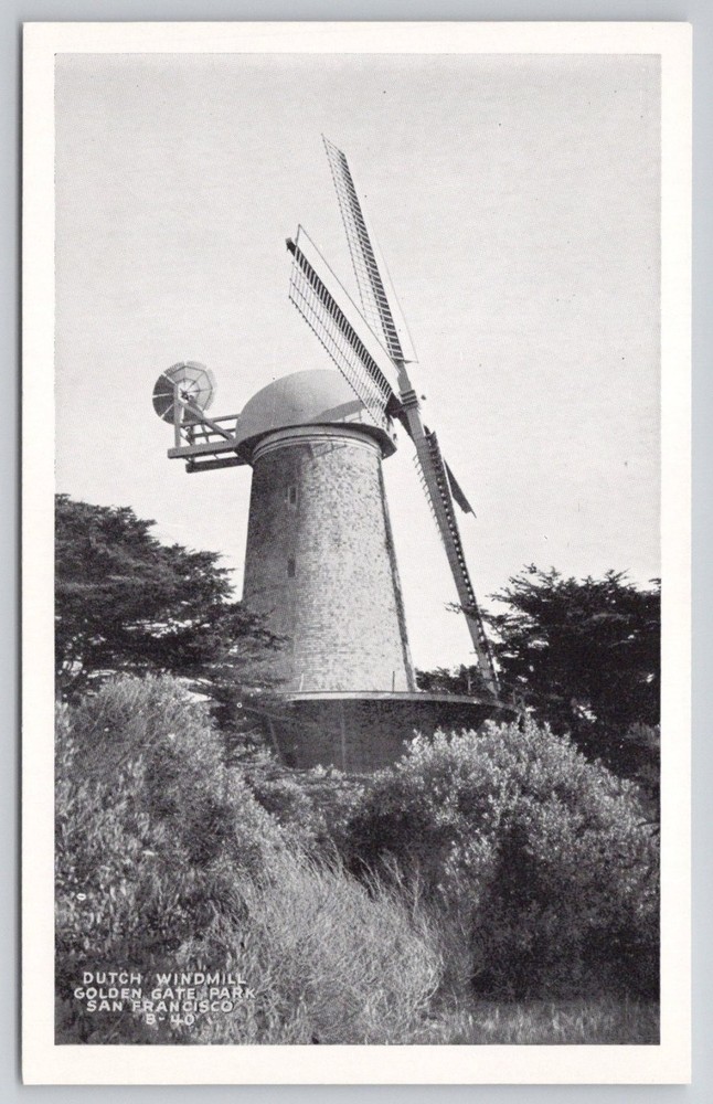 Dutch Windmill Golden Gate Park San Francisco CA Postcard J.C. Bardell