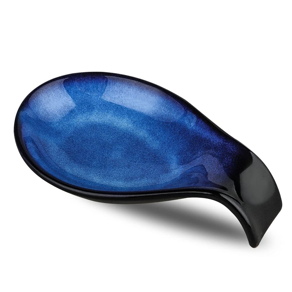 Ceramic Spoon Rest: 4 Inch Stable Utensil Rest - Heat Resistant Spoon Holder ...