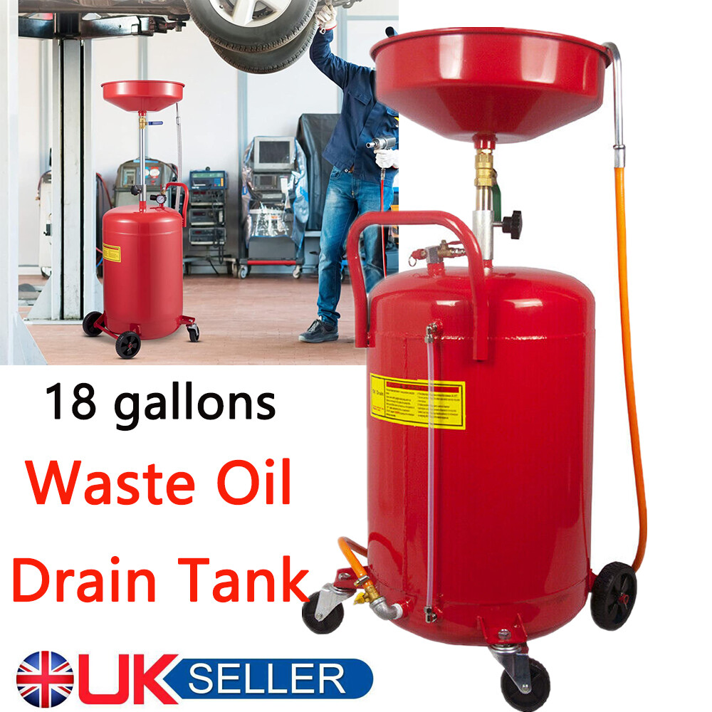 18 Gallon Waste Oil Change Tank Container Air Operated Fluid Fuel Transfer Heavy