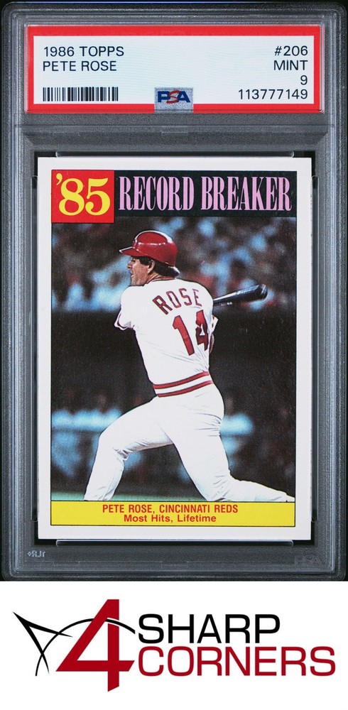 1986 Topps #206 Pete Rose Reds Psa 94SC is the hobby's first consignment choice on eBay!