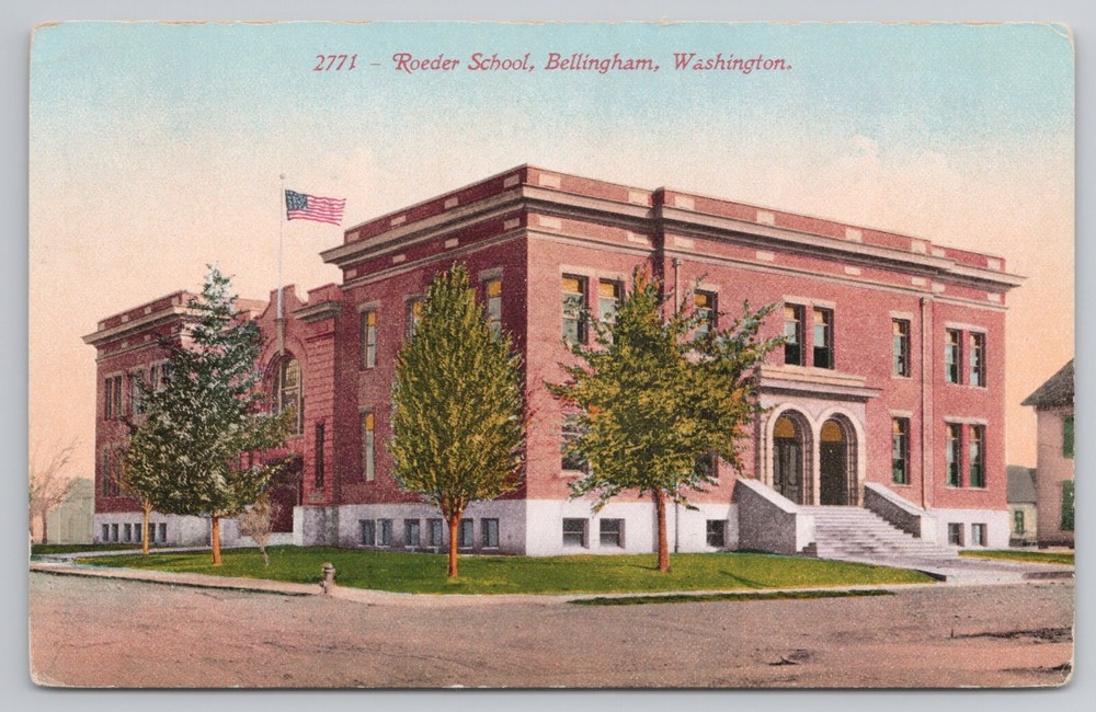 Roeder School Bellingham Washington Whatcom County c1910 Unused Postcard