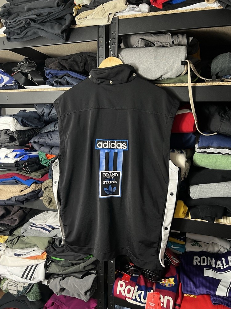 Vintage Adidas Vest Black Three Stripes Big Logo Size M