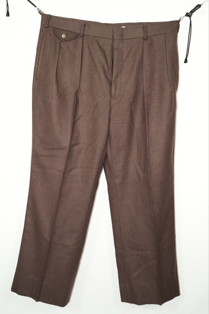 Men's Handsome Vintage 36 Polo Ralph Lauren USA Brown Wool Classic  Dress Pants