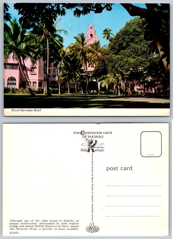 Vintage Royal Hawaiian Hotel Waikiki Beach Honolulu Hawaii Postcard