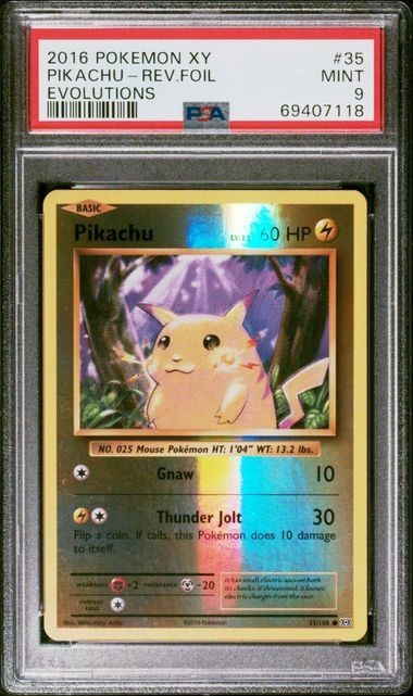 2016 Pokemon Xy Evolutions #35 Pikachu-Rev.foil Evolutions Psa 9