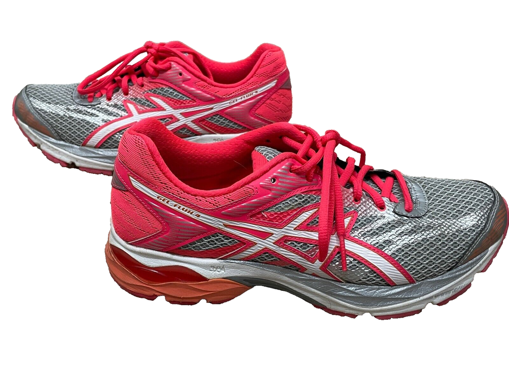 Asics Gel Flux 4 T794q Shoes Sneakers Womens 8 Gray Diva Pink Running Active