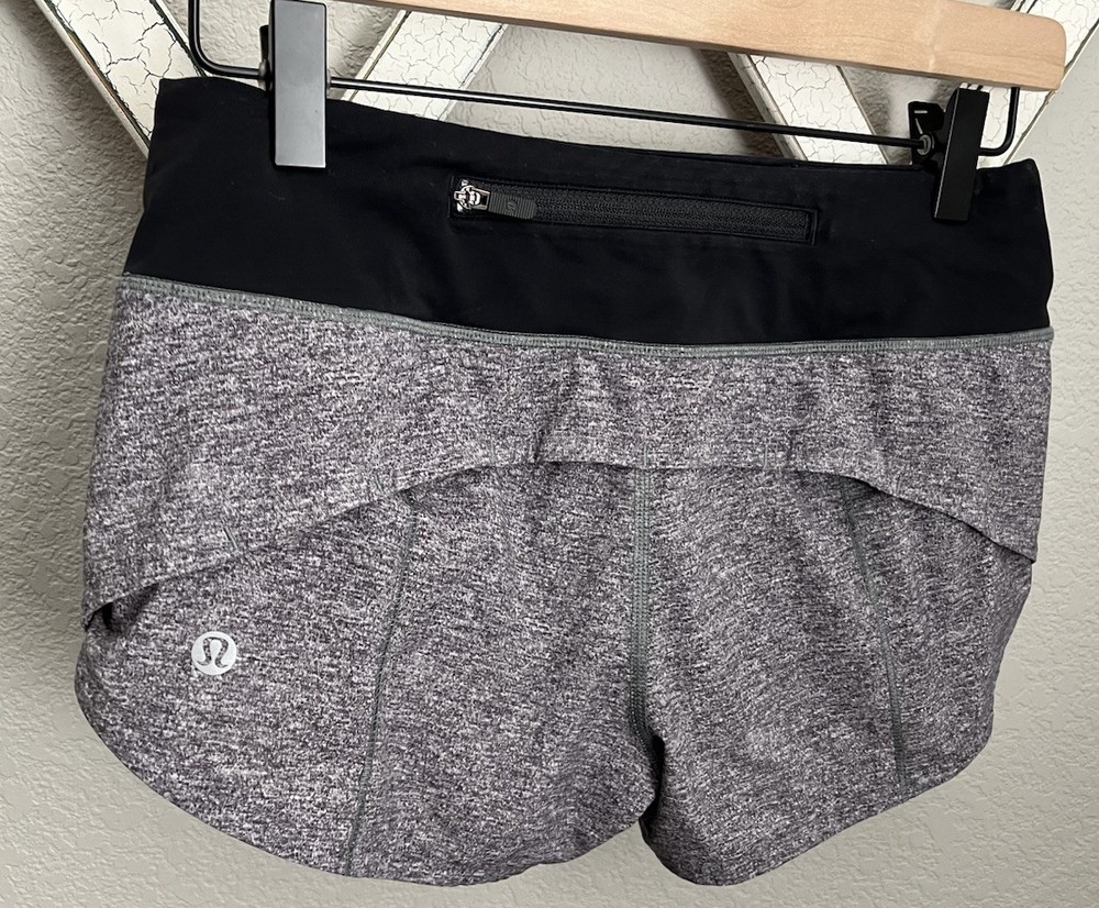 Lululemon Speed Up Women's 2 Athletic Running Shorts Lined 2.5” Gray/Black