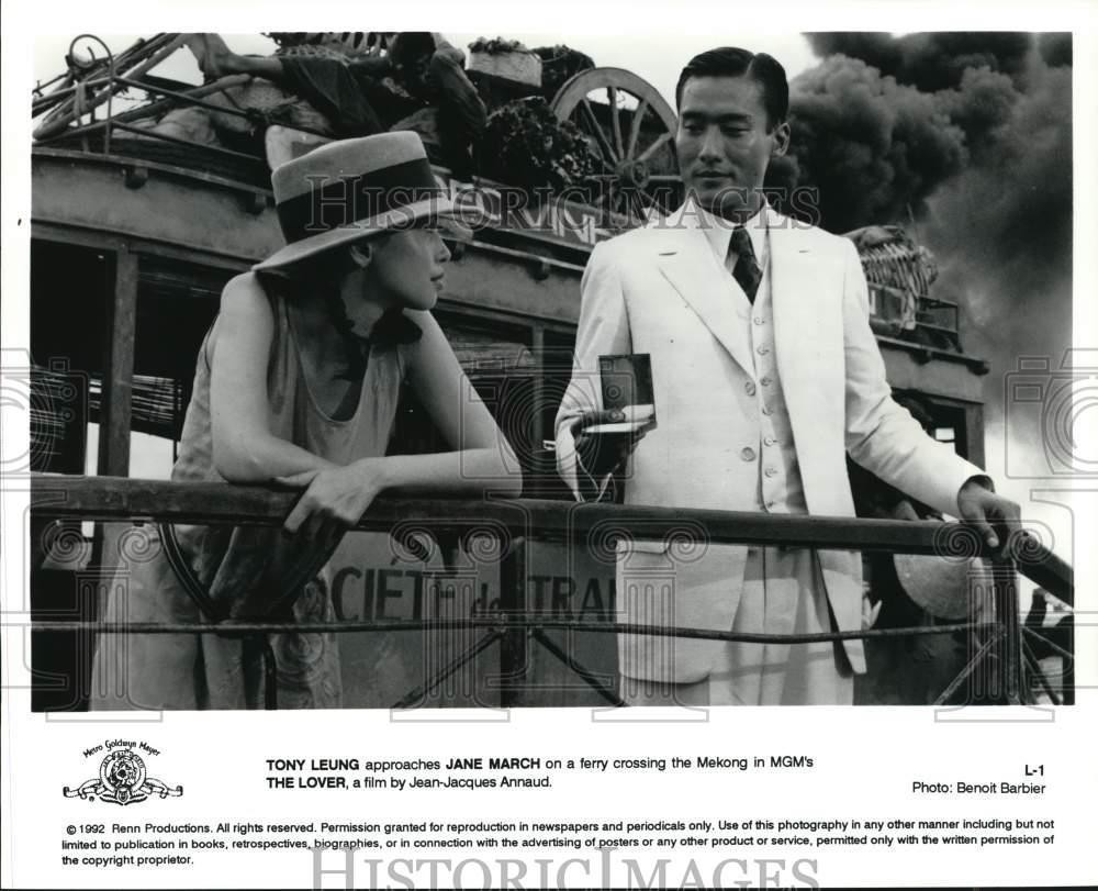 1992 Press Photo Tony Leung and Jane March star in MGM's The Lover - lrp33080