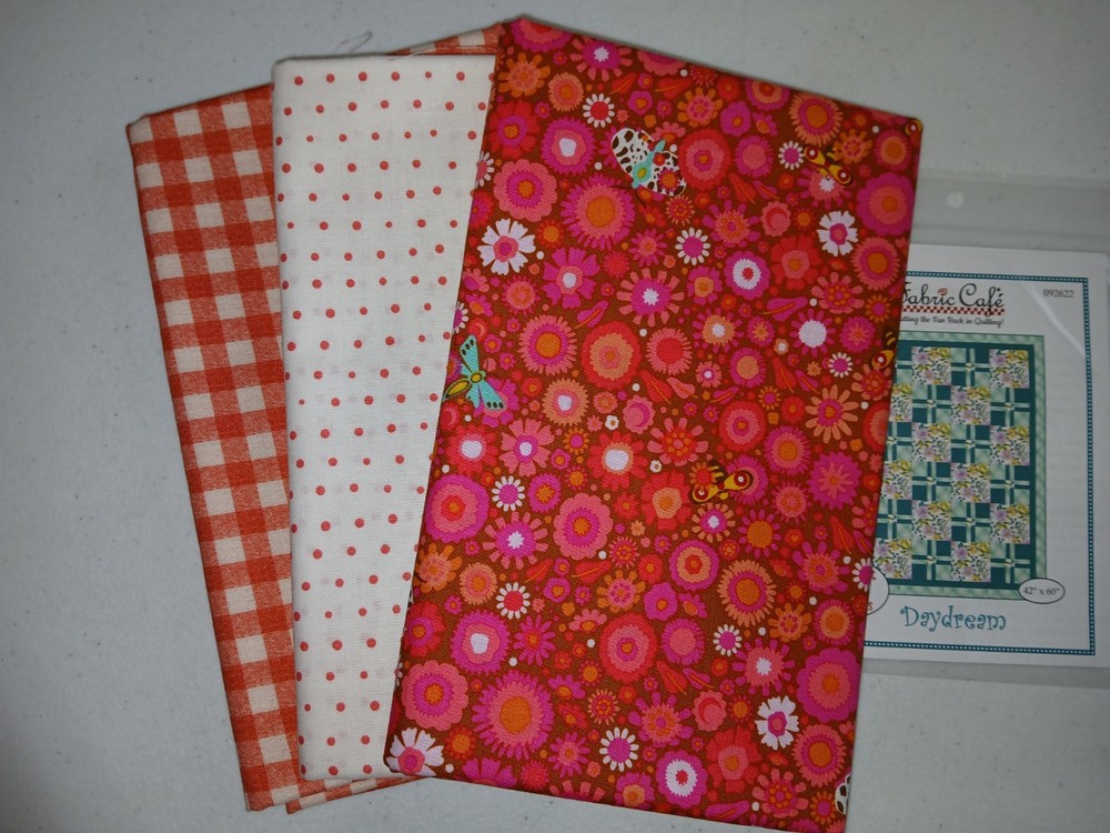 Lot 3 yd quilt kit w/pattern Fabric Cafe focus light dark QSQ free ship HTF