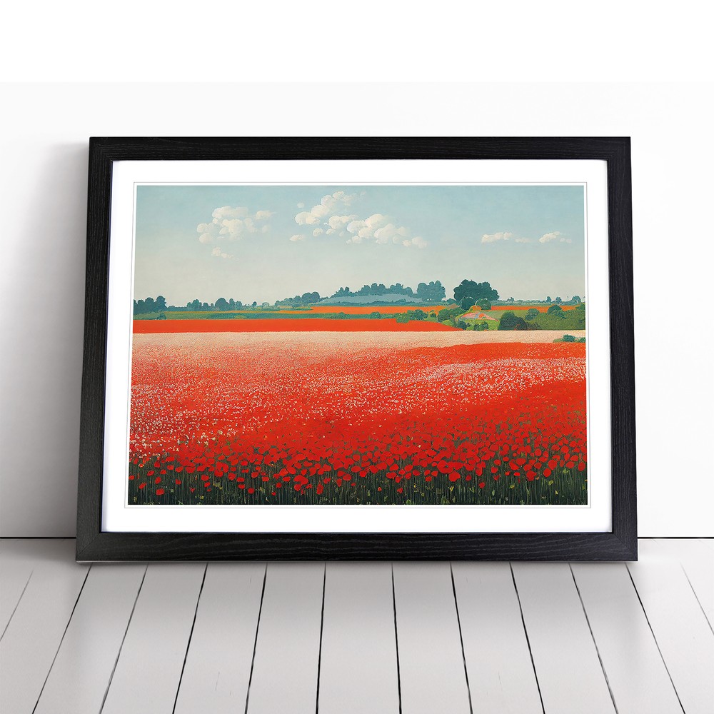 Bright Poppies Flowers Wall Art Print Framed Canvas Picture Poster Decor