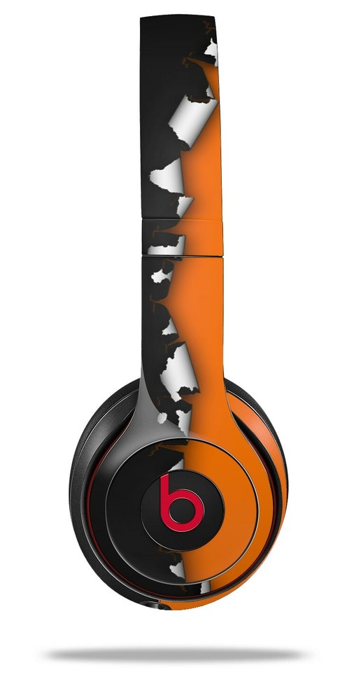 Skin Beats Solo 2 3 Ripped Colors Black Orange Wireless Headphones NOT INCLUDED