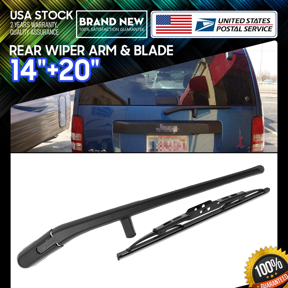 14 + 20 Inch Car Rear Windshield Wiper Blades and Arms 2-Piece Set