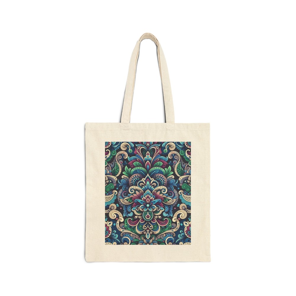 Cotton Canvas Tote Bag Elegant Regal Cool Tones Design 6, Gift Everyday