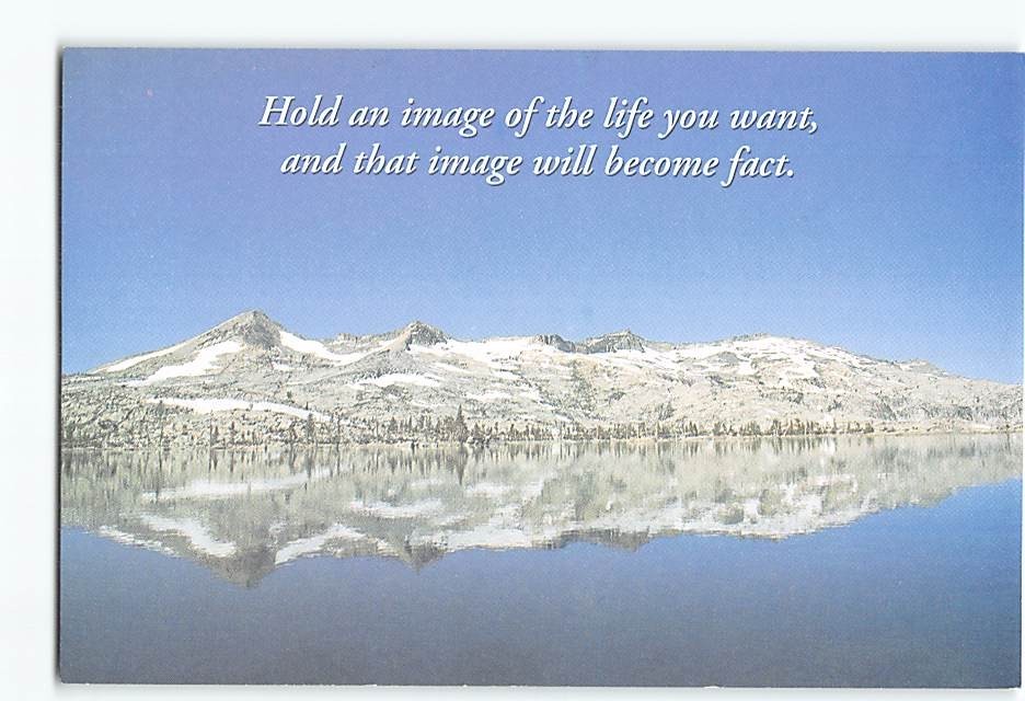Postcard Greeting Card with Quote and Lake Mountain Landscape Scenery