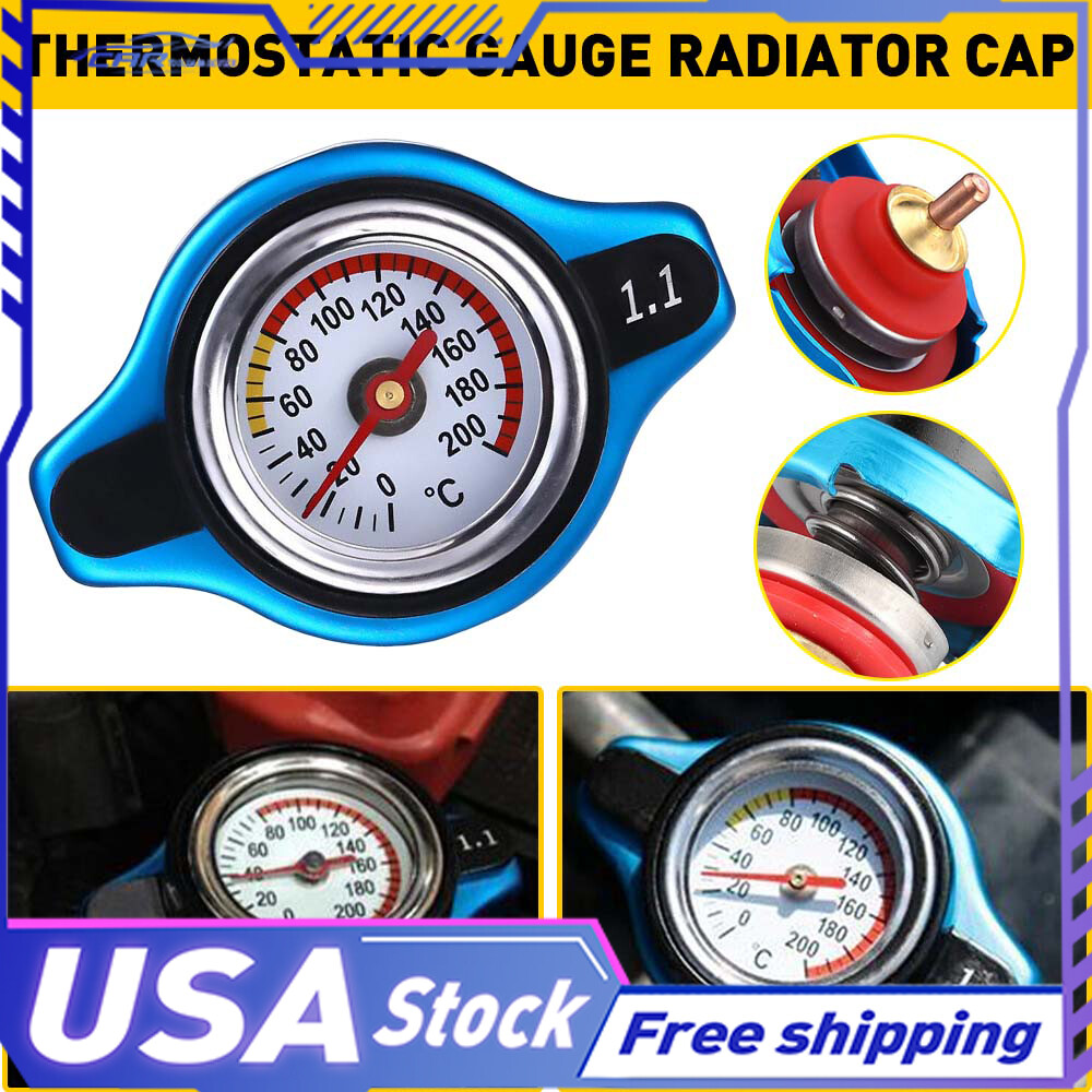 Aluminum Radiator Thermostatic Cap with Water Temp Gauge for Cars  