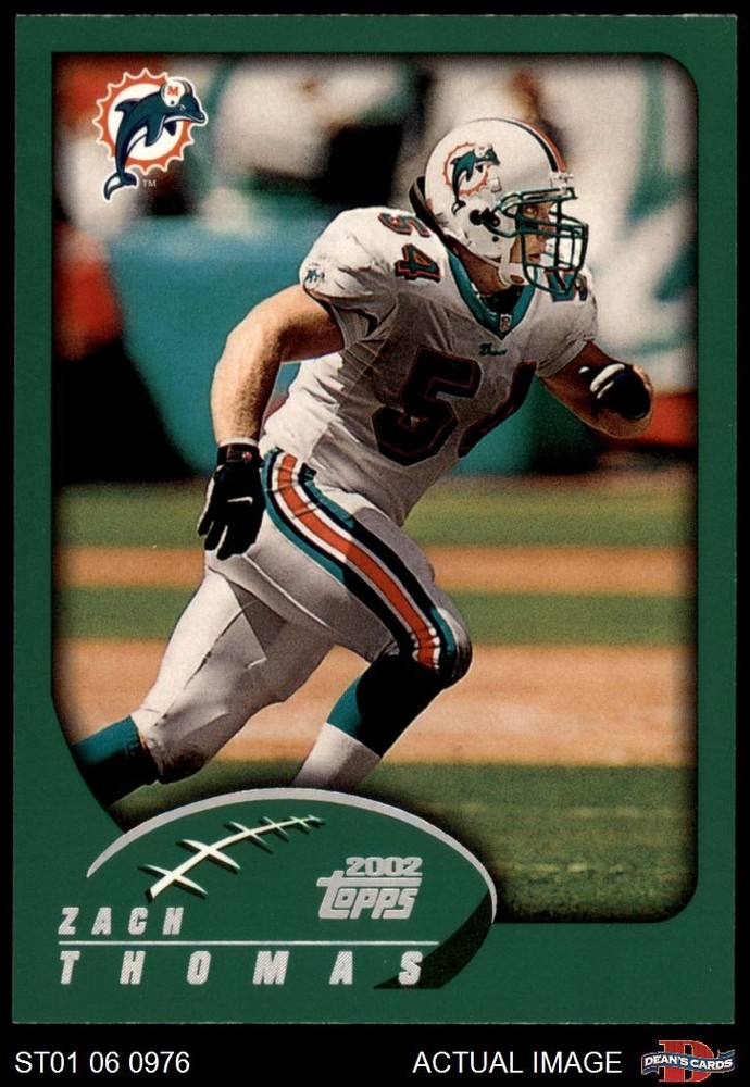 2002 Topps #74 Zach Thomas Dolphins HOF Texas Tech 8 - NM/MT