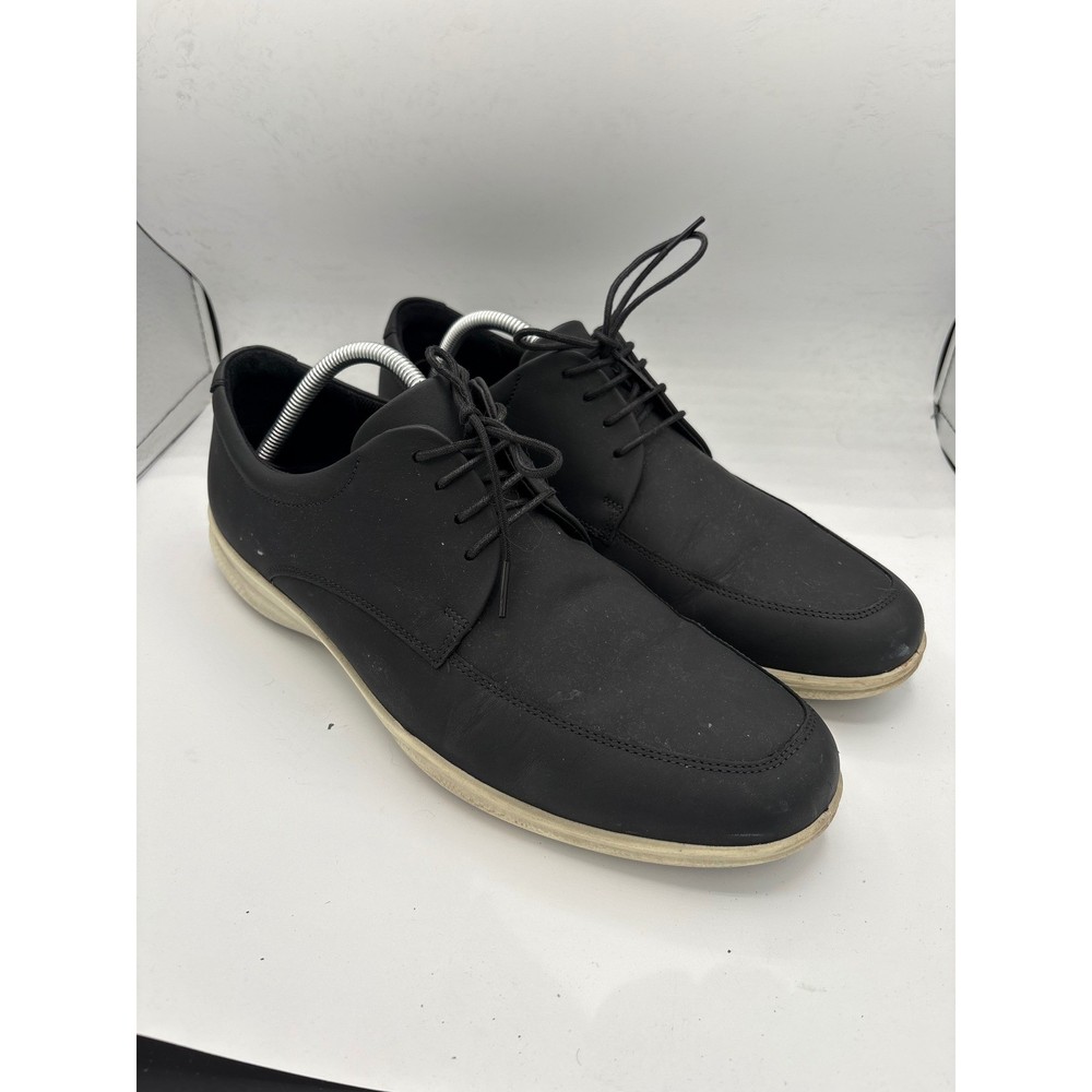 ECCO Mens Helsinki 2.0 Black Leather Moc Toe Lace Up Hybrid Dress Shoes Size 44