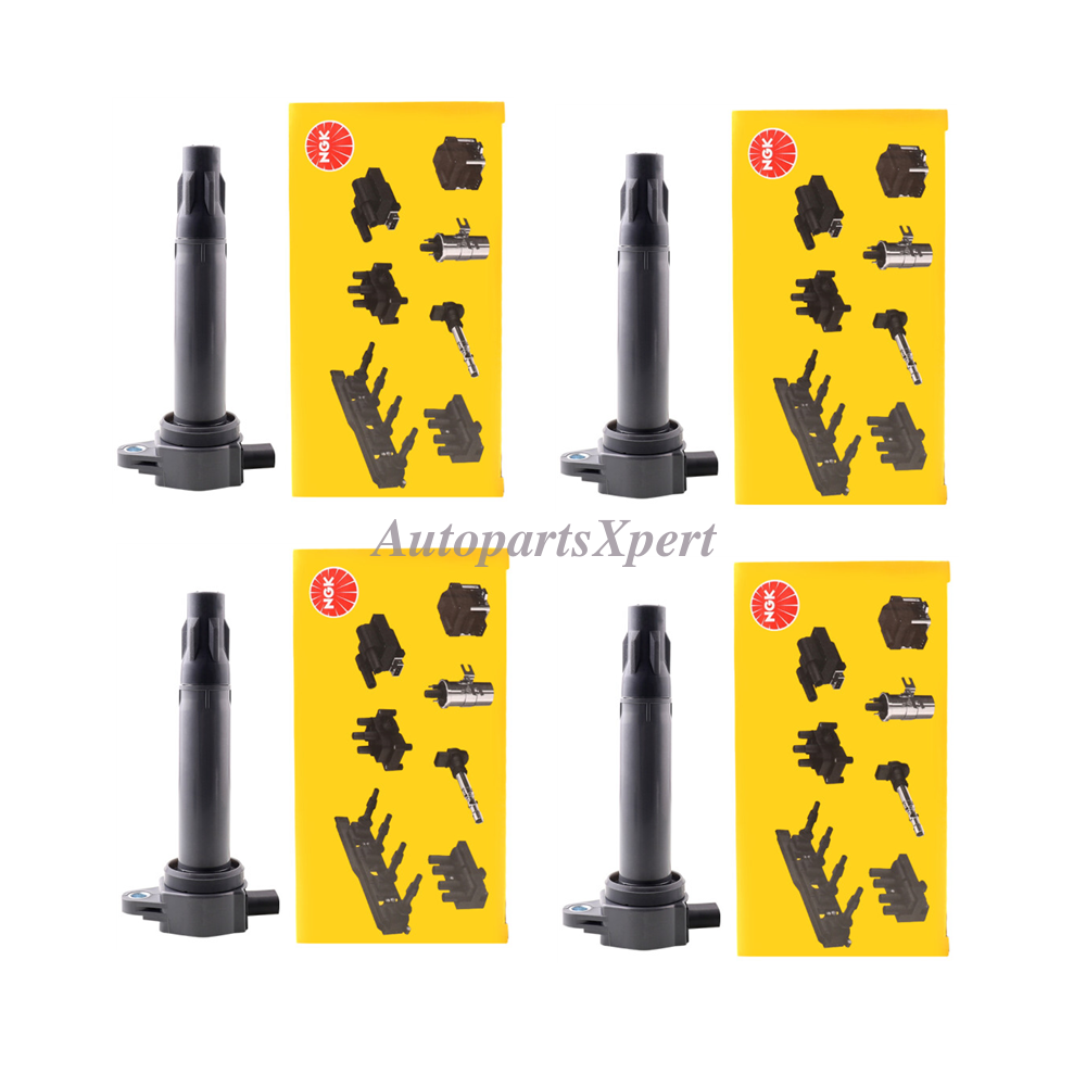 4-Pack NGK Ignition Coil 4606824AB Compatible with Dodge Caliber Jeep Compass 2.0L 2.4L Engine