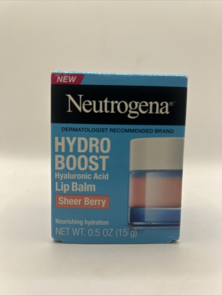Neutrogena Hydro Boost Hyaluronic Acid Lip Balm Sheer Berry New In Box 0.5 Oz-image