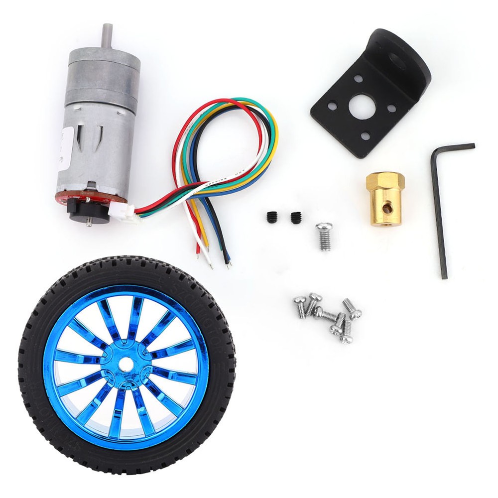 DIY Encoder Gear Motor with Mounting Bracket 65mm Wheel Kit for DC6V