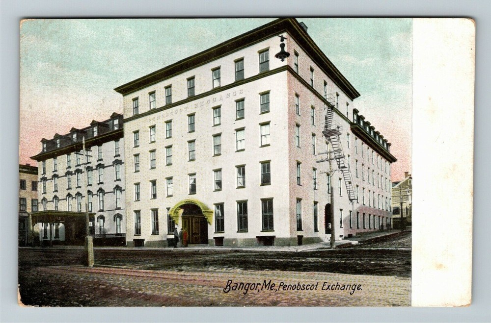 Bangor ME-Maine, Penobscot Exchange Vintage Souvenir Postcard