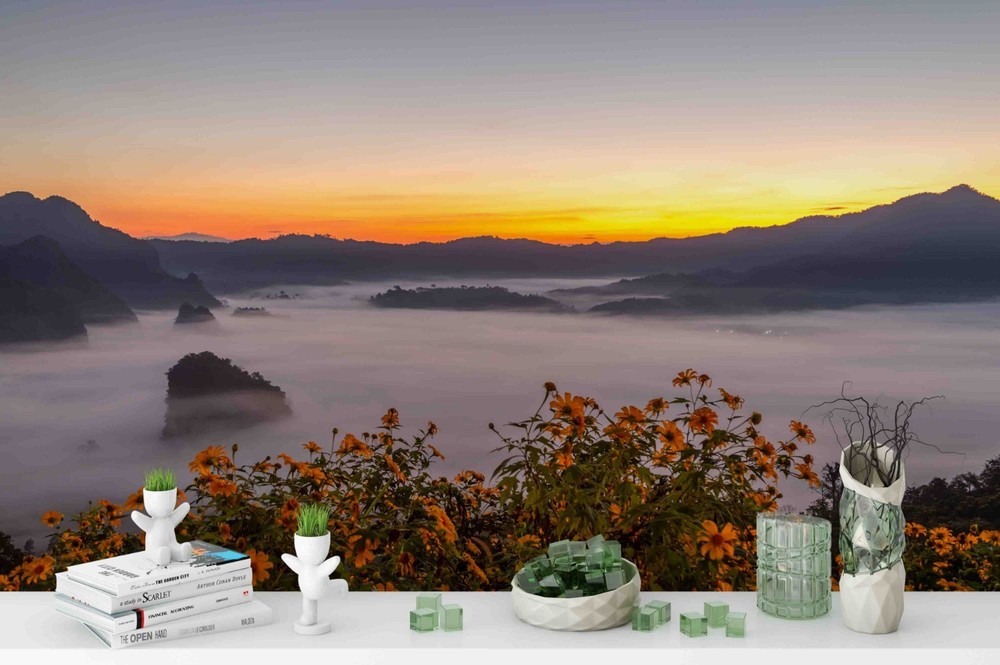 3D National Park Sunset Landscape Wall Murals Wallpaper Murals Wall Sticker