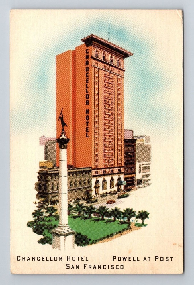 San Francisco CA-California Chancellor Hotel Powell at Post Vintage Postcard