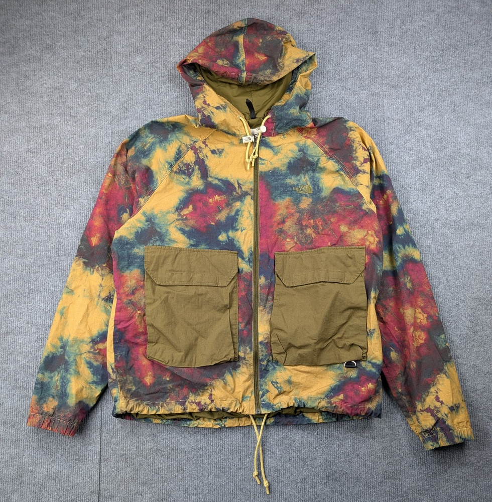 The North Face Ripstop Wind Hoodie Jacket Mens Medium Antelope Tan Ice Dye
