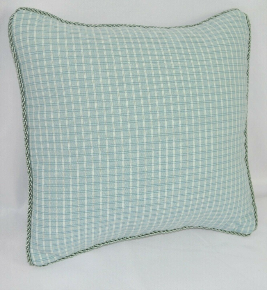 NEW Corded Accent Pillow made w Ralph Lauren Seaside Cottage Lane Check Fabric