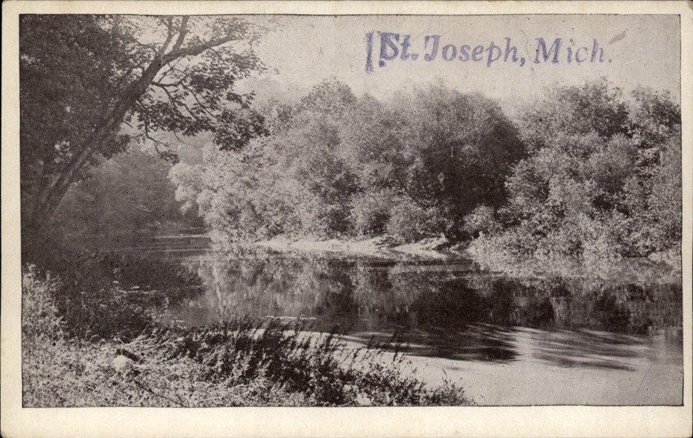 Michigan St Joseph woodland stream ~ c1910 vintage postcard sku269