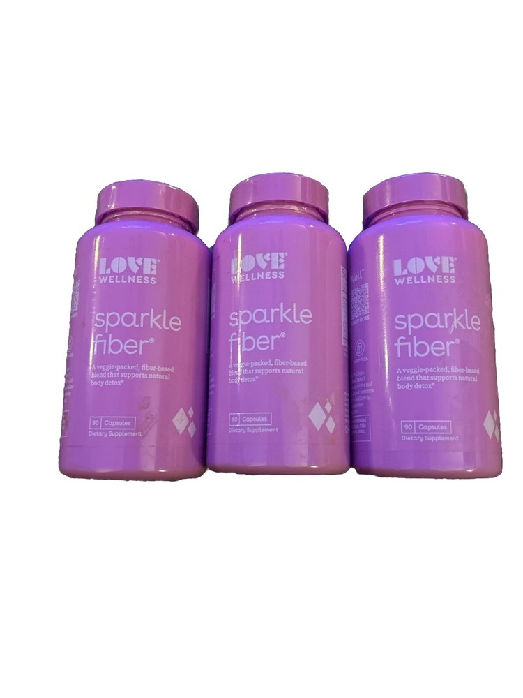 Love Wellness Sparkle Fiber Vegan Supplement Digestion 90ct EX 11/24- 3 Pack!